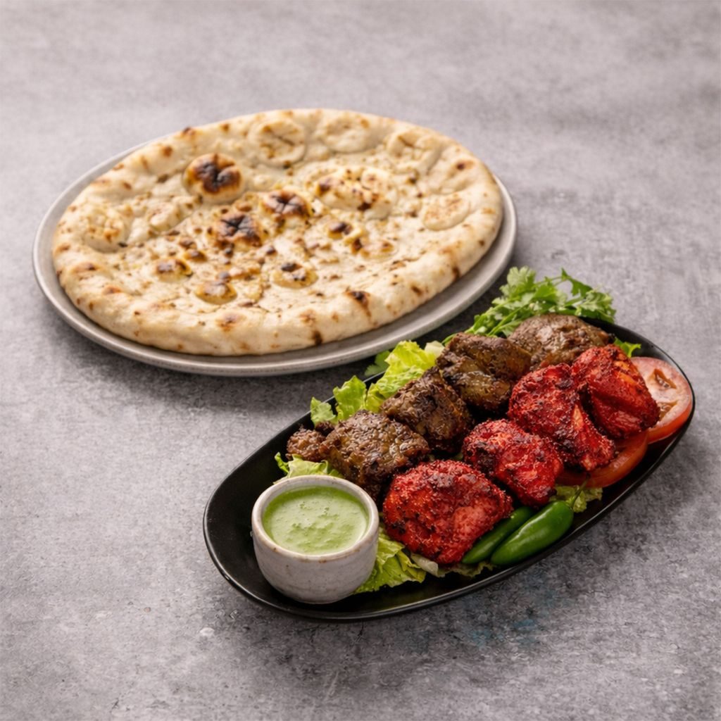 Combo No.4 Lamb Kabob + Chicken Tikka.